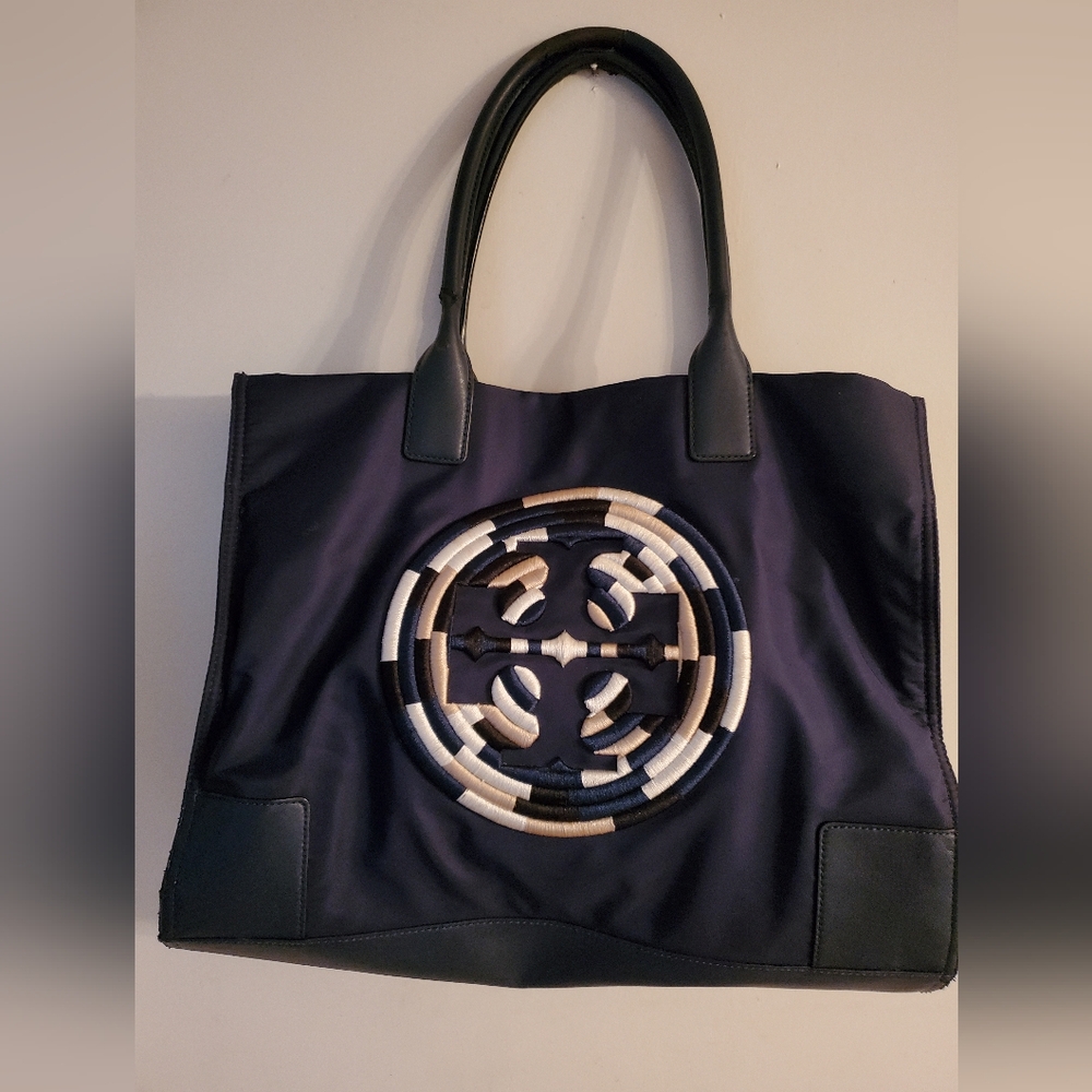 Tory Burch Ella Navy Blue with rope design Large